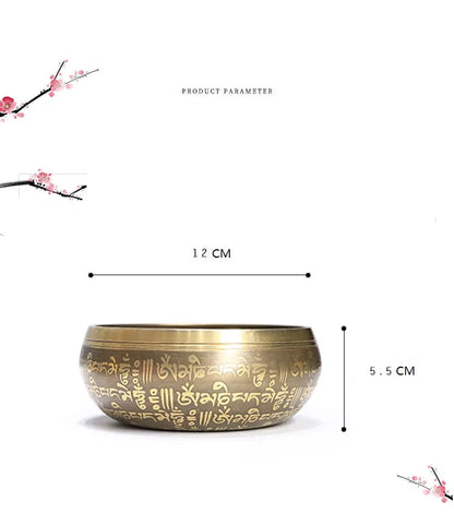 Bol Chantant Tibétain 12cm avec Motifs Bouddhistes