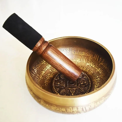 Bol Chantant Tibétain 12cm avec Motifs Bouddhistes