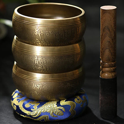 Bol Chantant Tibétain en Cuivre avec Gravure