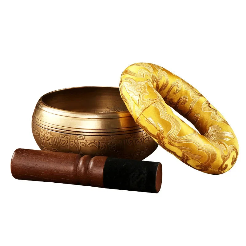 Bol Chantant Tibétain 12cm avec Motifs Bouddhistes