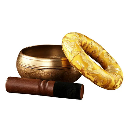 Bol Chantant Tibétain 12cm avec Motifs Bouddhistes