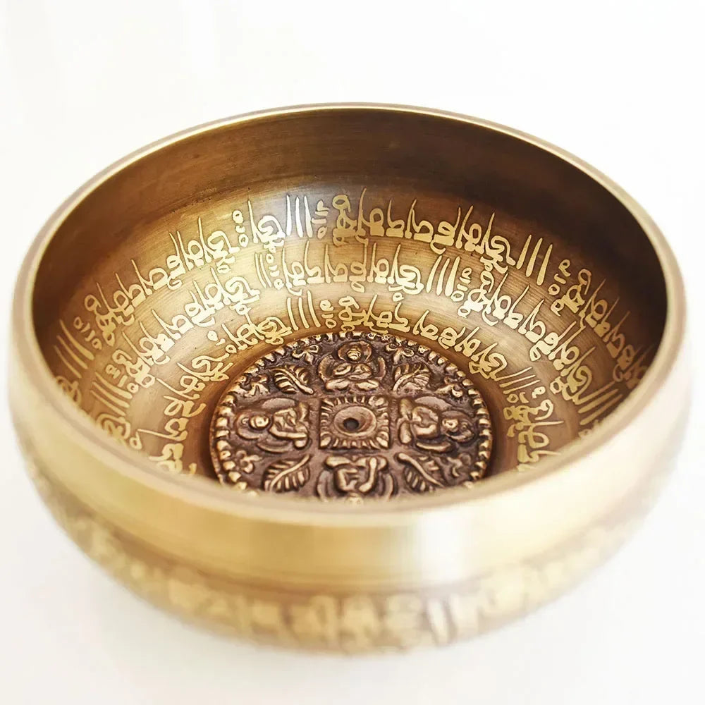 Bol Chantant Tibétain 12cm avec Motifs Bouddhistes