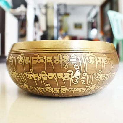 Bol Chantant Tibétain 12cm avec Motifs Bouddhistes