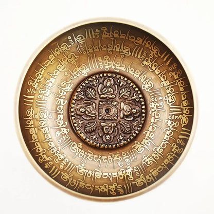 Bol Chantant Tibétain 12cm avec Motifs Bouddhistes